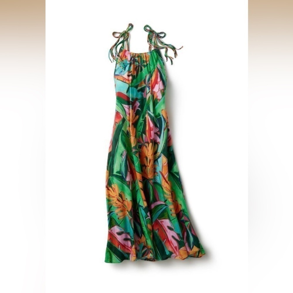 New! Farm Rio Multicolor Banana Foliage Midi Dress ๐๐บ XS NWT! - Picture 6 of 16